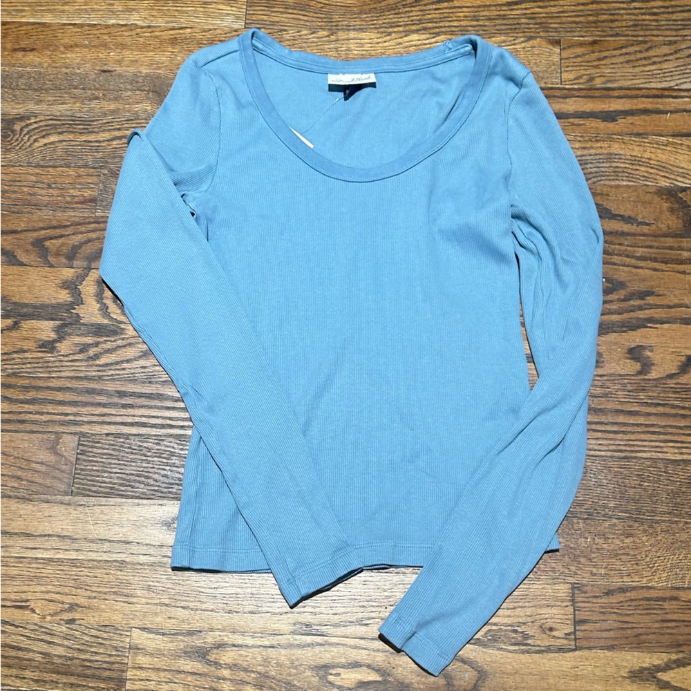 Ribbed Scoop Neck Long Sleeve - Picture 2 of 6